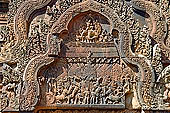 Banteay Srei temple - the Rain of Indra (northern library east pediment)